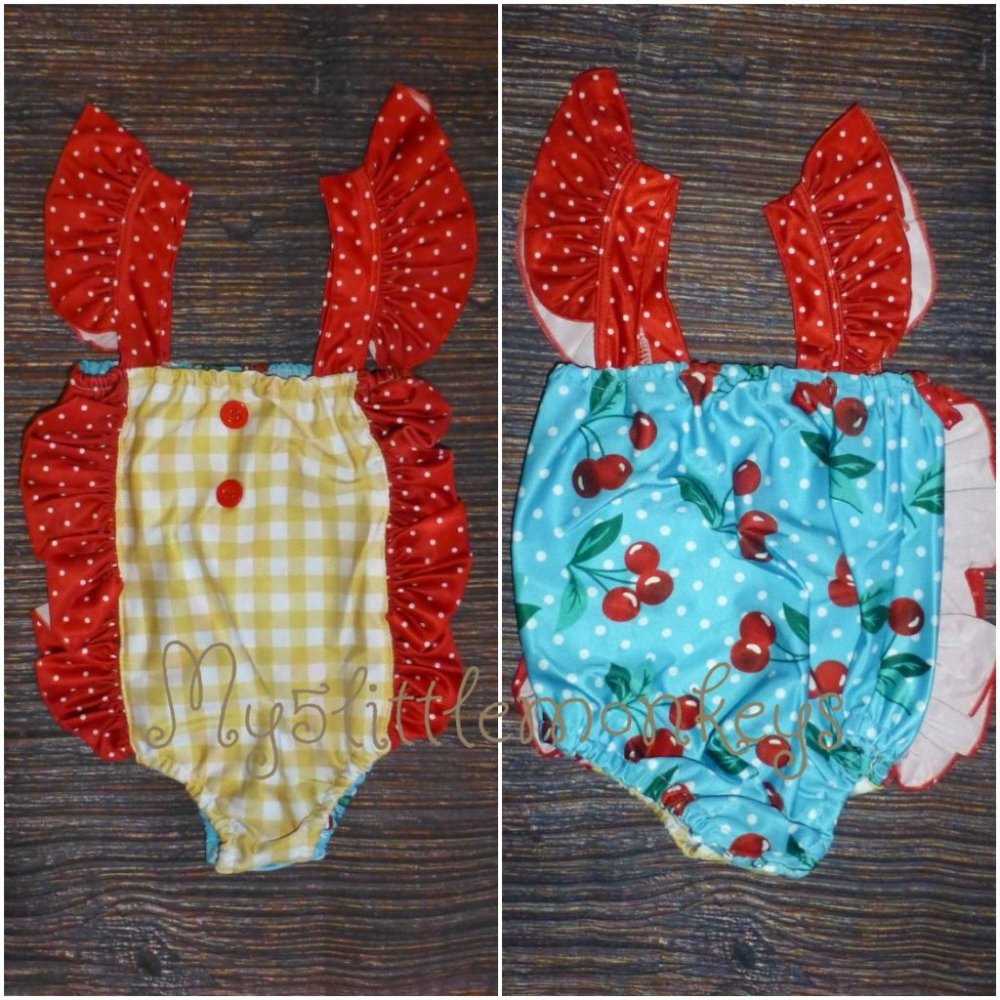 Boutique Cherry Girls Ruffle Swimsuit